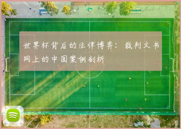 世界杯背后的法律博弈：裁判文书网上的中国案例剖析