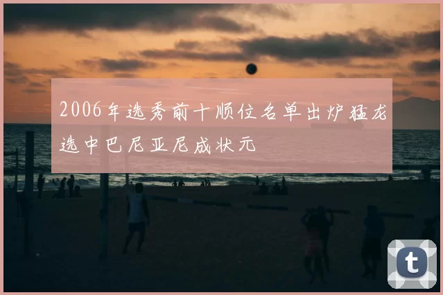 2006年选秀前十顺位名单出炉猛龙选中巴尼亚尼成状元