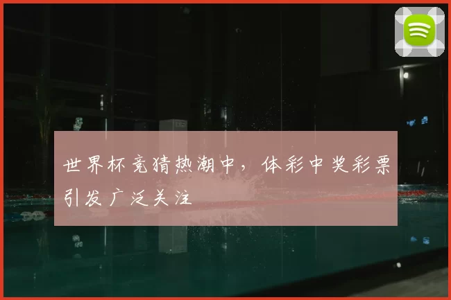 世界杯竞猜热潮中，体彩中奖彩票引发广泛关注